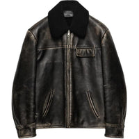 PRADA Leather Jacket Men's Brown