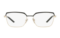 PRADA Eyeglass Frames Unisex Black/Gold Color