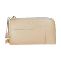 Loro Piana Grained Calfskin Card Holder Women's Light Beige