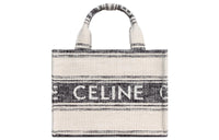 CELINE Canvas Tote Bag Shopping Bag Canvas Bag One Shoulder Handbag Small Size Women's White/Black