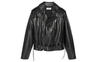 SAINT LAURENT Leather Jacket Men's Black