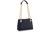 LOUIS VUITTON Suresnes Cow Leather Handbag Shoulder Bag Handbag Women's Deep Sea Blue