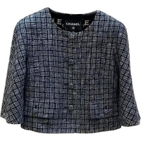 CHANEL Jackets Coats Women's Black Gray Color