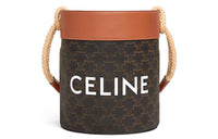 CELINE Canvas With Leather Portable Crossbody Bag Shoulder Bag Women's Tawny