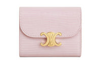 CELINE Lizard Skin Wallet Small Size Women's Light Pink