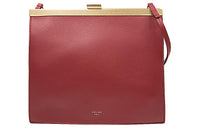 CELINE Sheepskin Shoulder Bag Crossbody Bag Women's Red