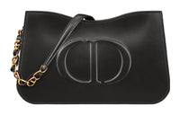 DIOR Calfskin Handbag Shoulder Bag Women's Black