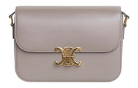 CELINE Triomphe Cow Leather Handbag Crossbody Bag Shoulder Bag Women's Elephant Gray