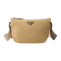 PRADA Calfskin Shoulder Bag Women's Natural