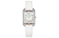 HERMES Cape Cod Wrist Watch Quartz Movement Genuine Leather Strap White Dial Women's Watch
