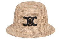 CELINE Straw Woven Bucket Hats Women's