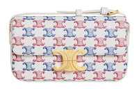 CELINE Triomphe Canvas With Calfskin Shoulder Bag, Crossbody Bag Women's