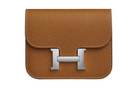 HERMES Constance Slim Epsom Leather Clutch Wallet Fanny Pack Women's Gold