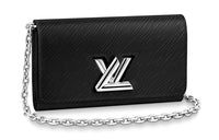 LOUIS VUITTON Twist Chain Wallet Epi Noir Black