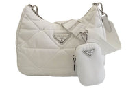 PRADA Nylon Shoulder Bag Women's White