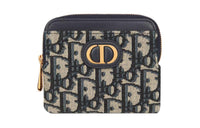DIOR 30 Montaigne Jacquard Fabric Wallet Women's Blue