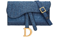 DIOR Saddle Denim Saddle Bag Shoulder Bag Clutch Women's Denim Blue
