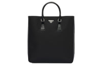 PRADA Fabric With Leather Tote Bag Shopping Bag Handbag Regular Men's Black