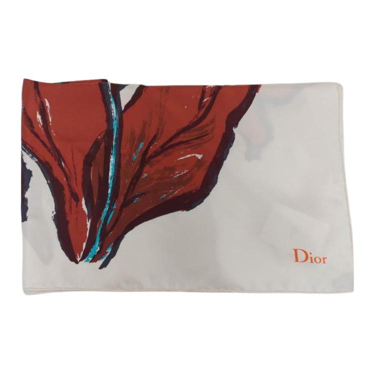 DIOR Silk Silk Scarves Women's White