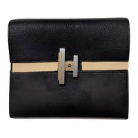 HERMES Cinhetic Cow Leather Crossbody Bag Women's Black