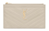 SAINT LAURENT CASSANDRE Calfskin Clutch Women's Vintage White