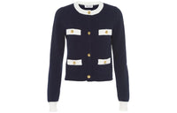 MIU MIU FW22 Cashmere Sweater Women's Navy Blue