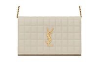 SAINT LAURENT Sheepskin Crossbody Bag, Shoulder Bag, Wallet Women's White