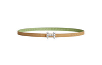 HERMES Leather Belts Women's Green/Brown