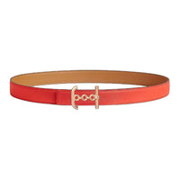 HERMES Calfskin Leather Belts Women's Brown/Orange Width 2.4CM