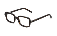 SAINT LAURENT Plate Frame Irregular Shape Eyeglass Frames Unisex Brown