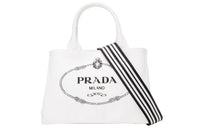 PRADA Canvas Canvas Bag One Shoulder Handbag Women's White