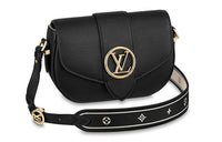 LOUIS VUITTON Pont Calfskin Shoulder Bag Crossbody Bag Medium Size Women's Black
