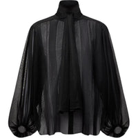 LOUIS VUITTON Sheer Stripe Knit Blouse