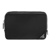 PRADA Cow Leather Clutch Men's Black
