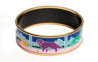HERMES Bangles Women's Black/Gold/Blue