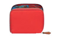 HERMES Silk'In Epsom Calfskin Coin Purses Wallets Women's Orange