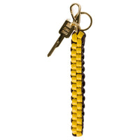 MIU MIU Leather Keychains Women's Yellow