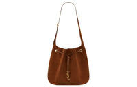 SAINT LAURENT Suede Hobo Bag Handbag Shoulder Bag Women's Cinnamon Brown