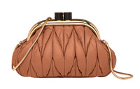 MIU MIU Soft Sheep Leather Handbag Shoulder Bag Women's Cognac