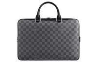 LOUIS VUITTON Coated Canvas With Cow Leather Trim Handbags Briefcases Regular Men's Gray