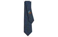 HERMES Mulberry Silk Ties Men's Marine Blue