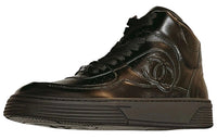CHANEL Cushioning Impact Resistance High-Top Skateboard Shoes Women's Black