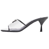 PRADA Plexiglas 65mm Mule Sandals Black Patent Leather Women's