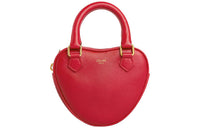 CELINE Smooth Cow Leather Clutch Shoulder Bag Crossbody Bag Handbag Medium Size Women's Red