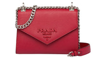 PRADA Saffiano Leather Shoulder Bag Crossbody Bag Women's Fire Red
