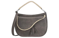 DIOR Saddle Shearling One Shoulder Handbags Men's Dark Gray