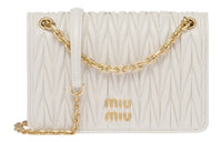 MIU MIU Matelassé Soft Sheepskin Crossbody Bag, Shoulder Bag Mini Women's White
