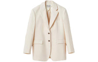 MIU MIU Single-Breasted Canvas Jacket Business Suits Coats Unisex Beige