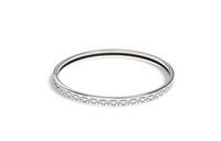 HERMES Enamel Palladium-Plated Metal Bangles Women's Silver