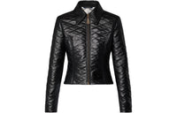 LOUIS VUITTON Cropped Malletage Leather Jacket